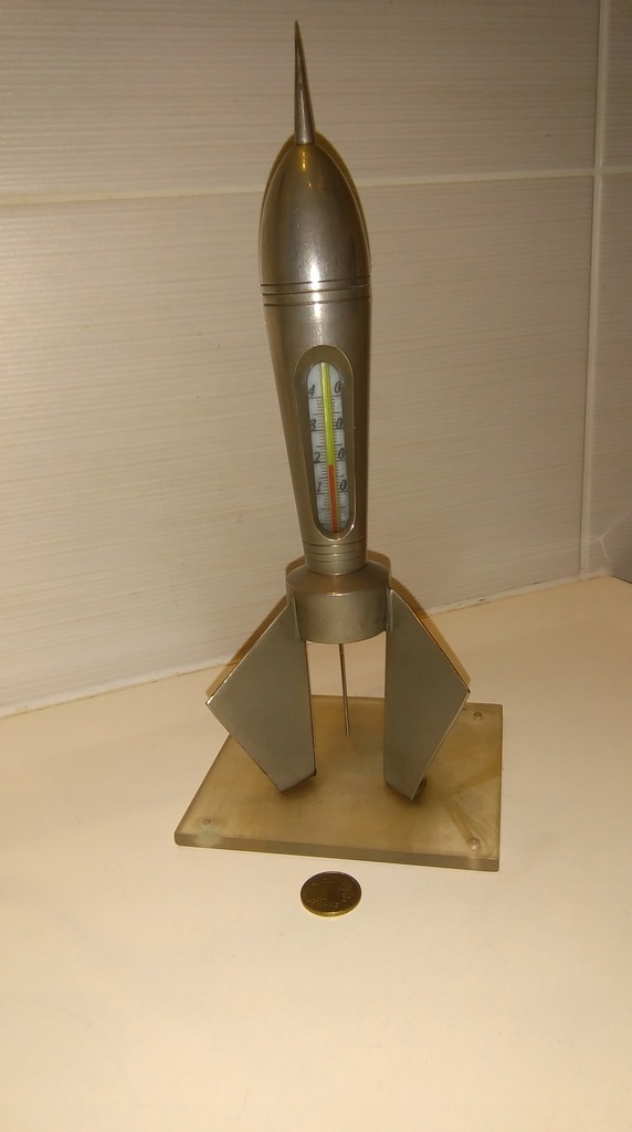 termometr rakieta ZSRR CCCP Rosja metalowa 60-lata