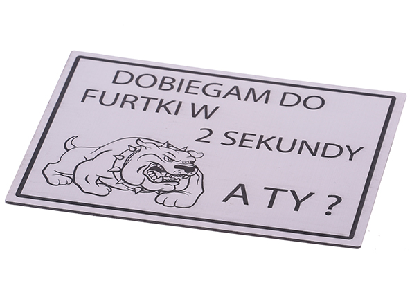 TABLICZKA GRAWER UWAGA ZŁY PIES 19x14 CM NA FURTKĘ ...