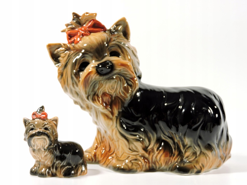2x Figurka pies york yorshire terrier Goebel