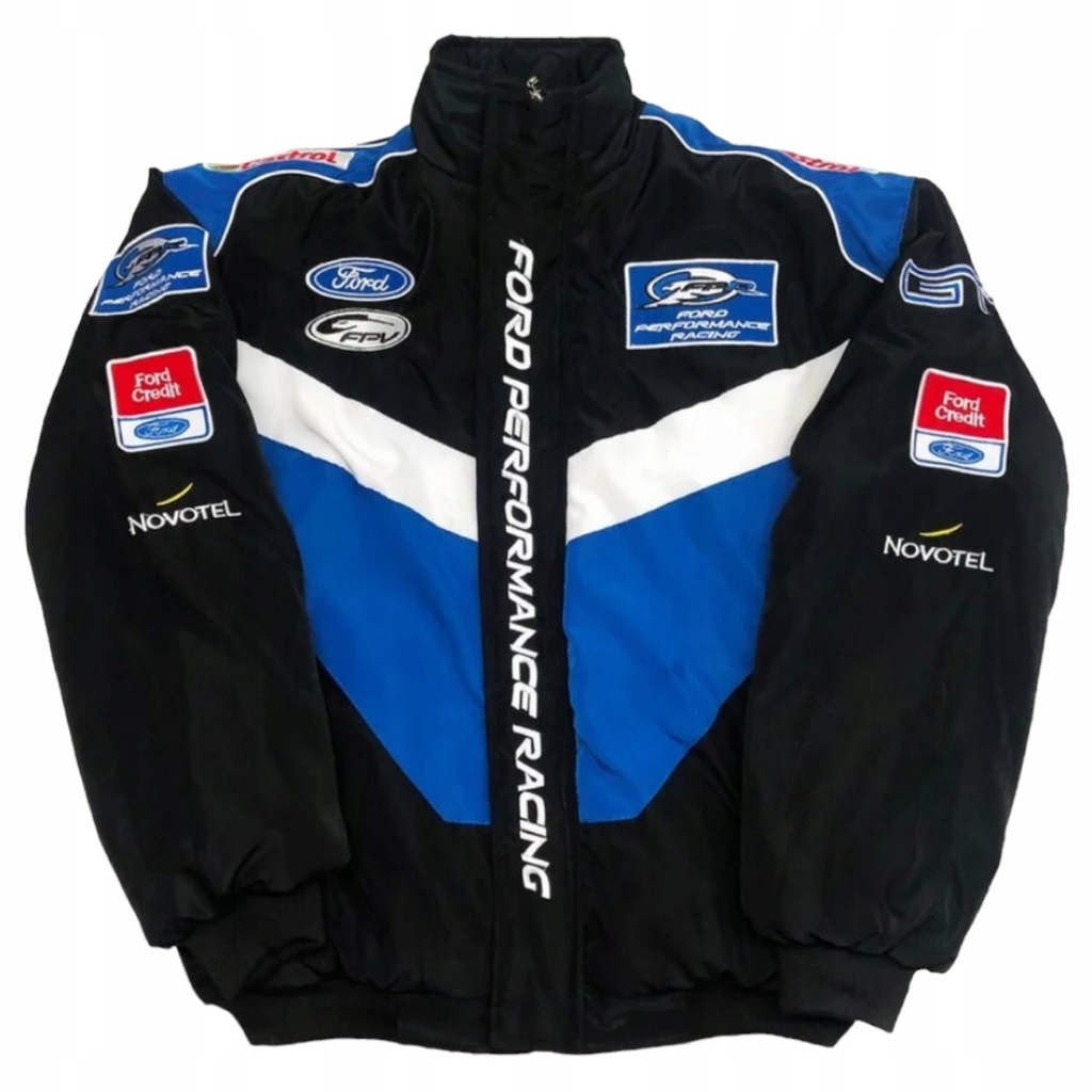 Kurtka Ford Racing Vintage NASCAR Wyścigowa Bomberka Granatowa M