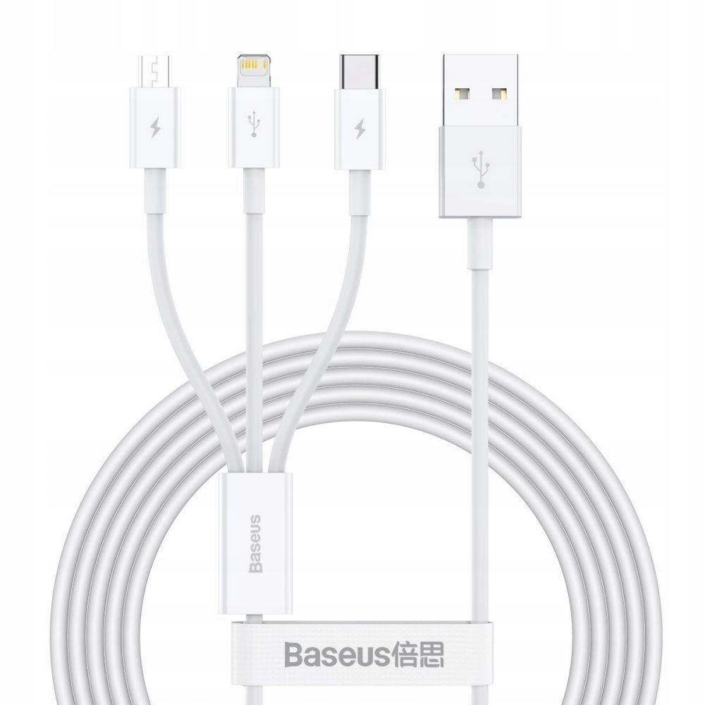 Kabel przewód USB 3w1 - USB-C, Lightning, micro USB 150cm Baseus CAMLTYS-02