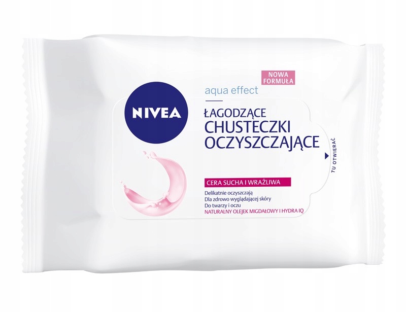 Nivea Aqua Effect Chusteczki do cery suchej 1op.