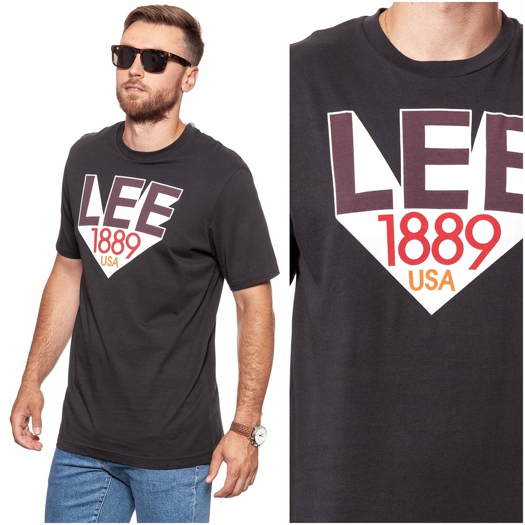 LEE RETRO T MĘSKI T-SHIRT KOSZULKA CZARNA XXXXL