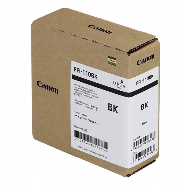 Canon oryginalny ink / tusz PFI110BK, black, 160ml, 2364C001, Canon imagePR