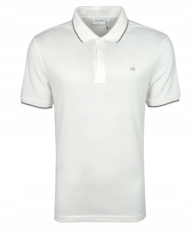 CALVIN KLEIN polo męskie, slim, białe, M