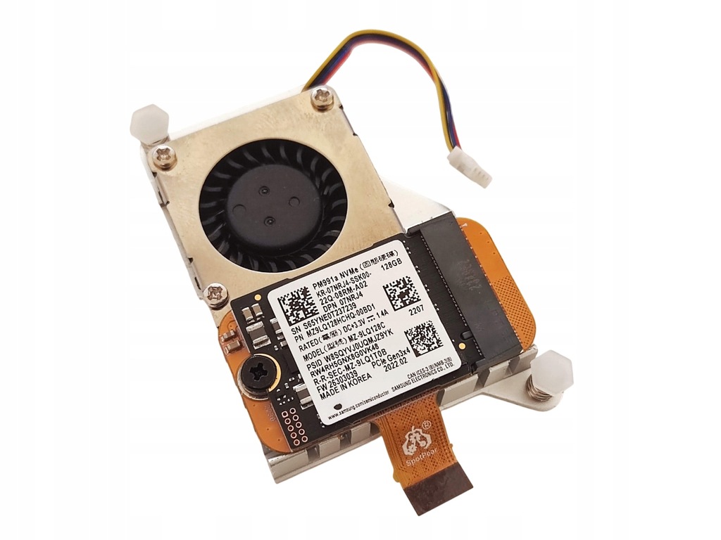 Adapter M.2 NVMe Raspberry Pi 5 z chłodzeniem wentylator + dysk SSD 128GB