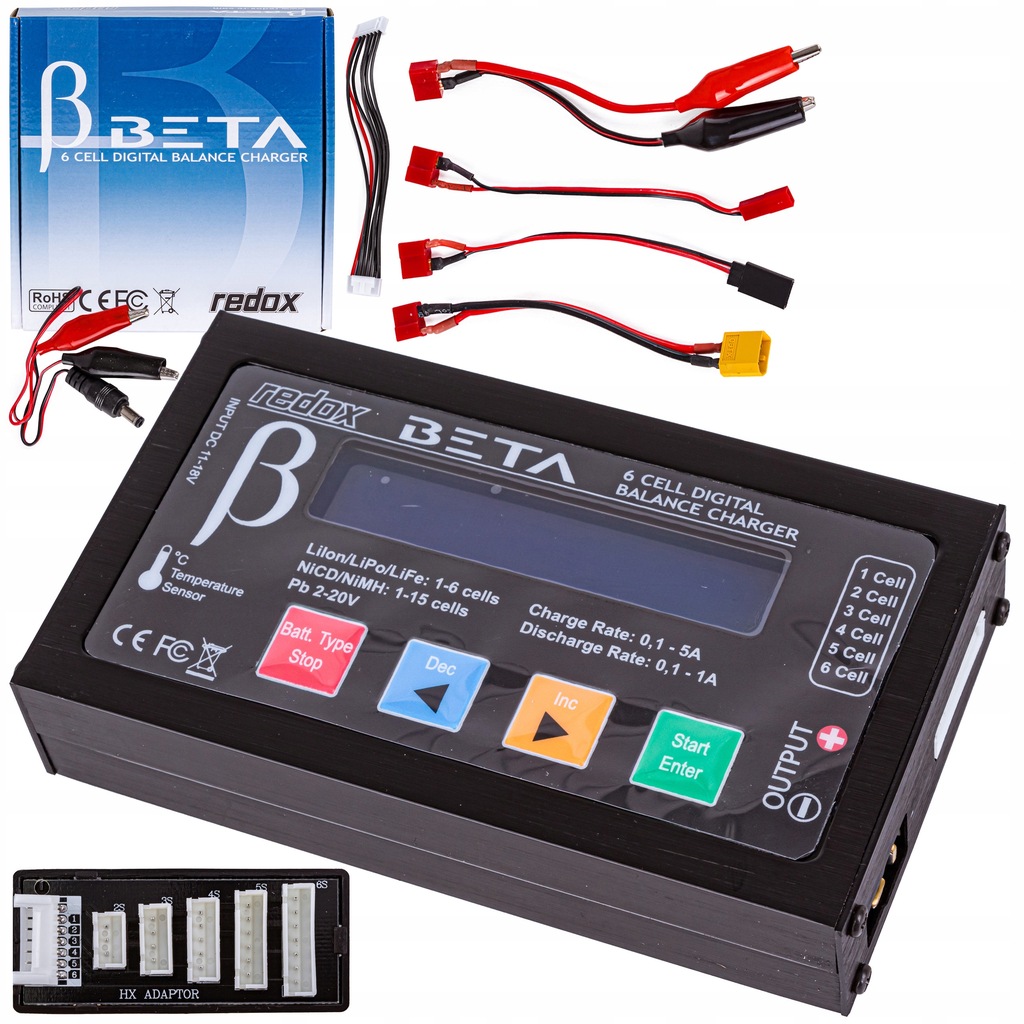 Ładowarka Mikroprocesorowa REDOX Beta V2 do pakietów Adaptery NiMH Li-Po