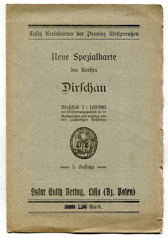 TCZEW i OKOLICE / Kreis DIRSCHAU :: przedwojenna mapa : 1918 rok