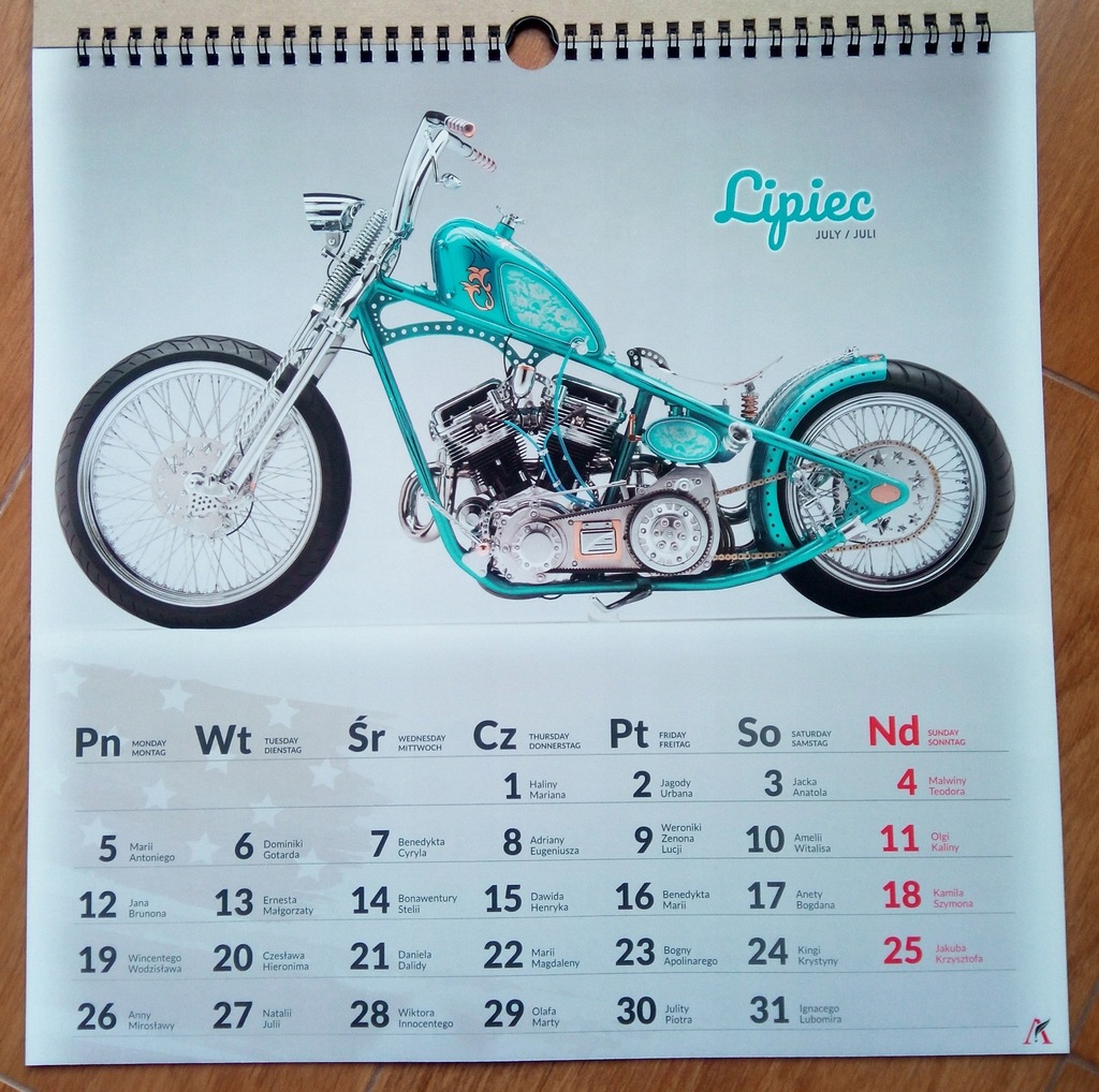 Bikes moto choppers extra motocykle kalendarz 2021