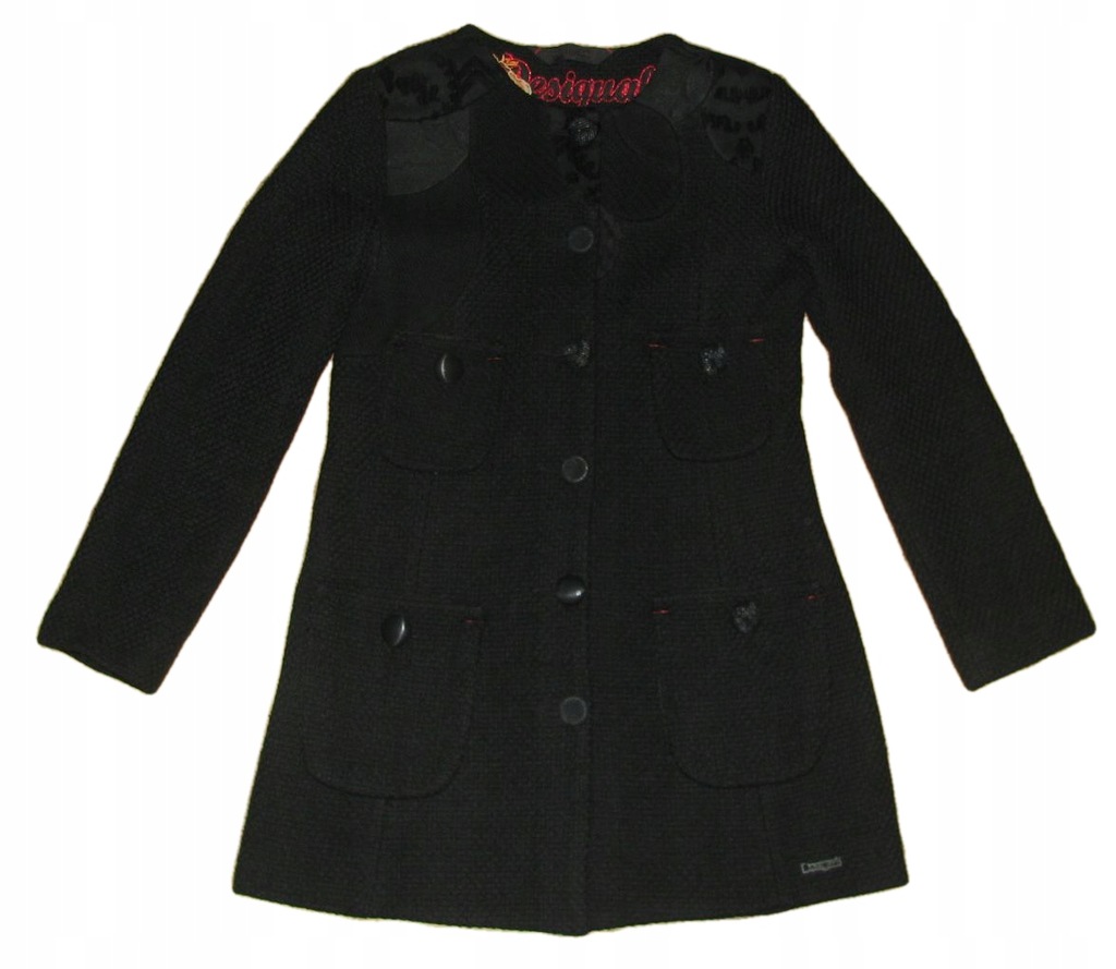 DESIGUAL piękny czarny płaszcz 36 Dobra cena