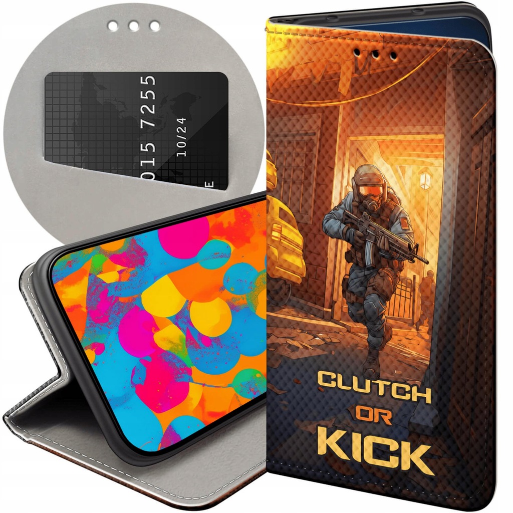 ETUI Z KLAPKĄ DO SAMSUNG GALAXY S24 WZORY CS GO COUNTER-STRIKE FUTERAŁ CASE