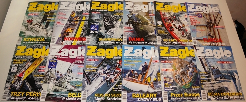 12 x magazyn "Żagle" - 2015 (cały rocznik)