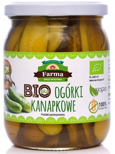 Ogórki kanapkowe bio 480 g farma świętokrzyska