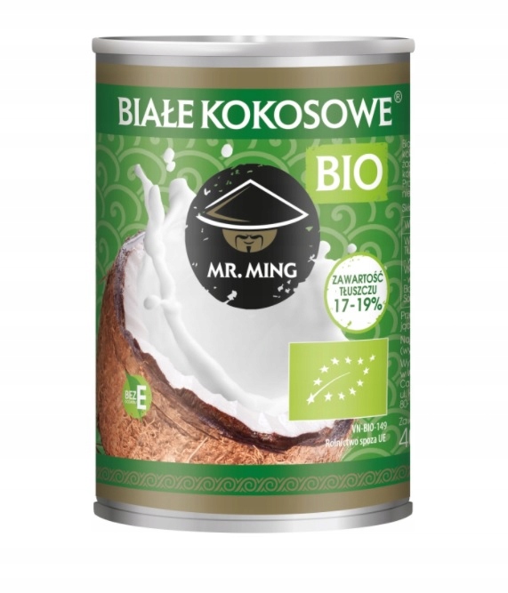 Mleczko kokosowe BIAŁE Bio 17-19% Mr. Ming 400ml