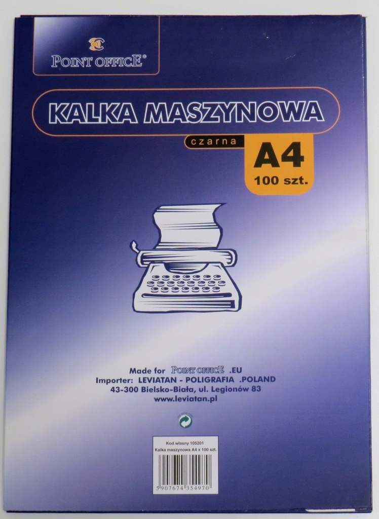 Kalka Maszynowa A4 Czarna 100szt Point Office