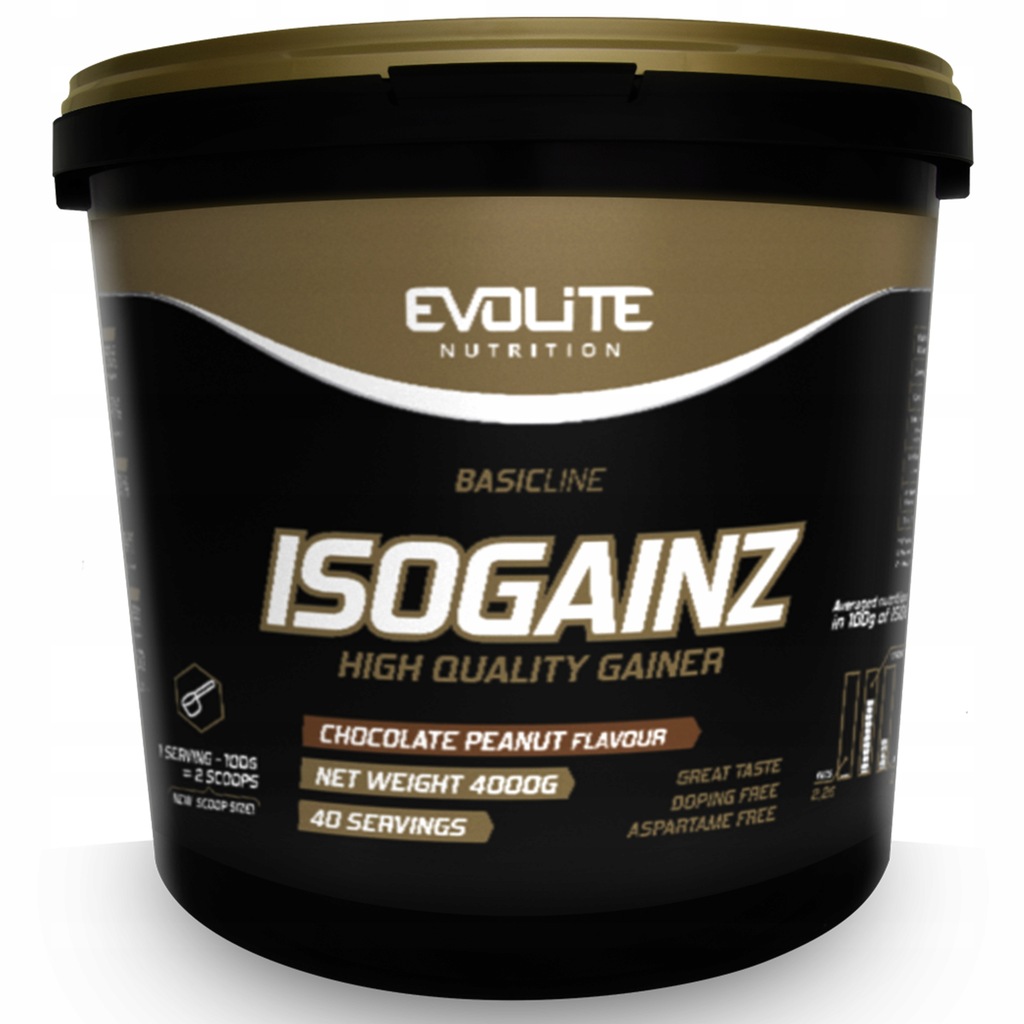 EVOLITE ISOGAINZ 4kg GAINER ODŻYWKA NA MASĘ BIAŁKO