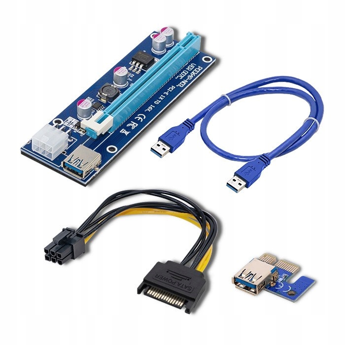 Qoltec Riser PCI-E 1x - 16x | USB 3.0 | ver. 007C
