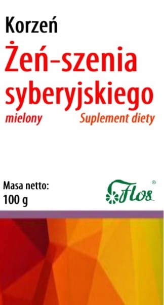 Flos Żeń Szeń Syberyjski Korzeń Mielony 100G