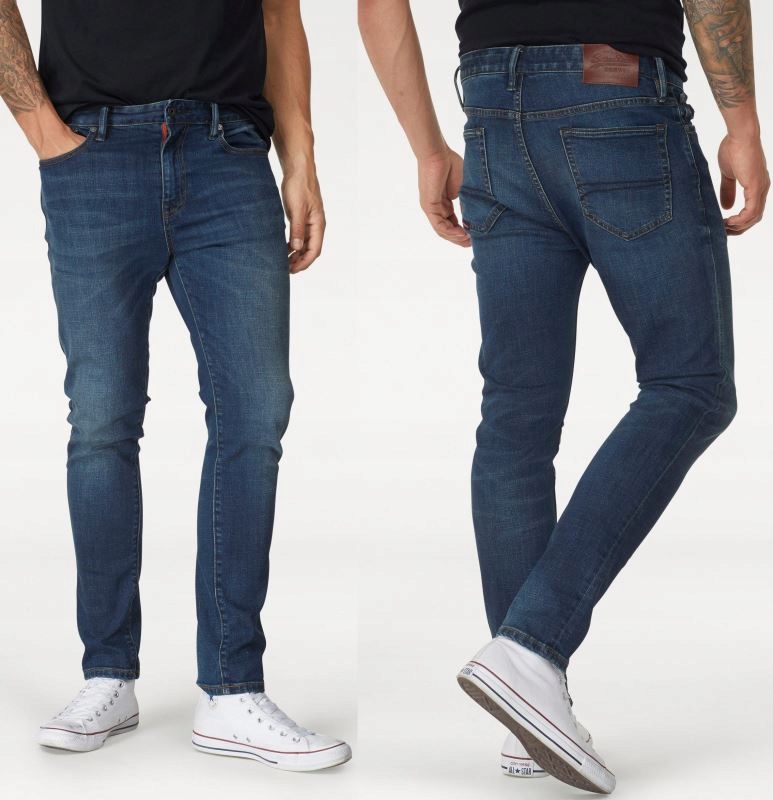 SUPERDRY NIEBIESKIE MĘSKIE SPODNIE 32/32