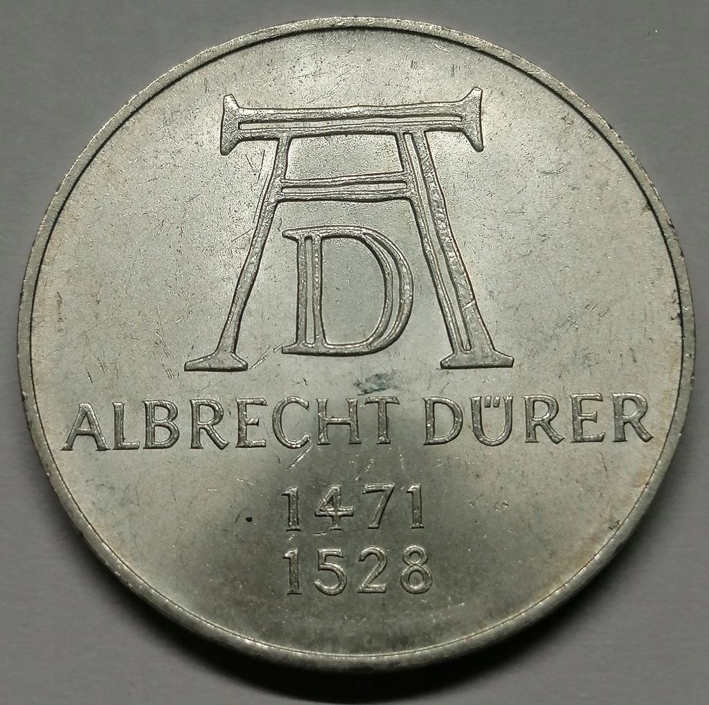 Niemcy 5 Marek 1971 D Albrecht Durer Srebro Ag