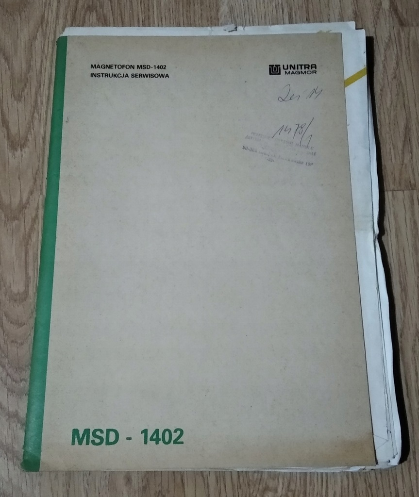Unitra Instrukcja serwisowa Magnetofon MSD-1402