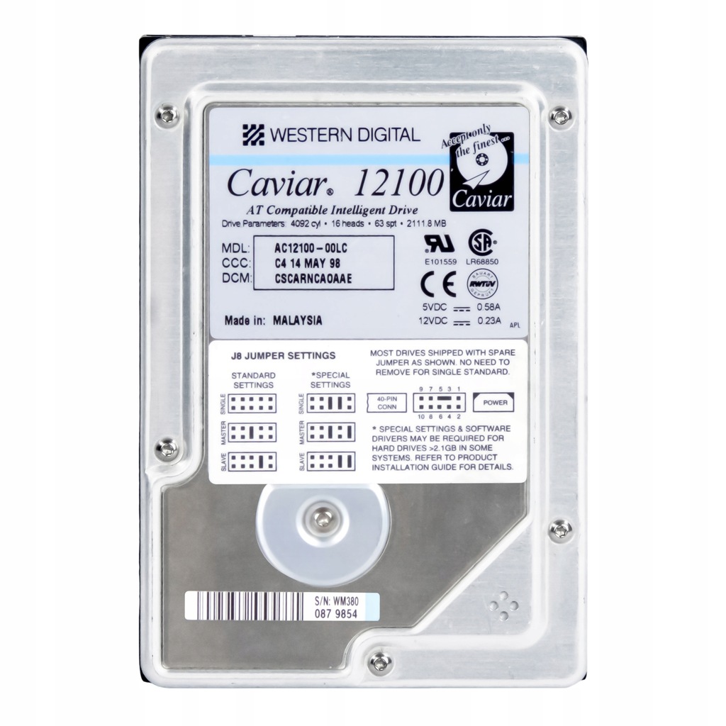 WD CAVIAR 12100 2.1GB 5.4K ATA 3.5'' AC12100-00LC