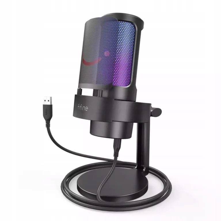 MIKROFON POJEMNOŚCIOWY STUDYJNY FIFINE AMPLIGAME A8 RGB I POP FILTR