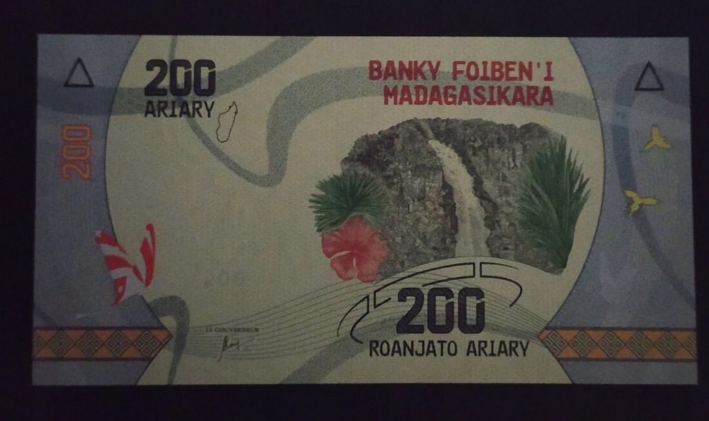 Banknot, Madagascar, 200 Ariary, 2017 UNC