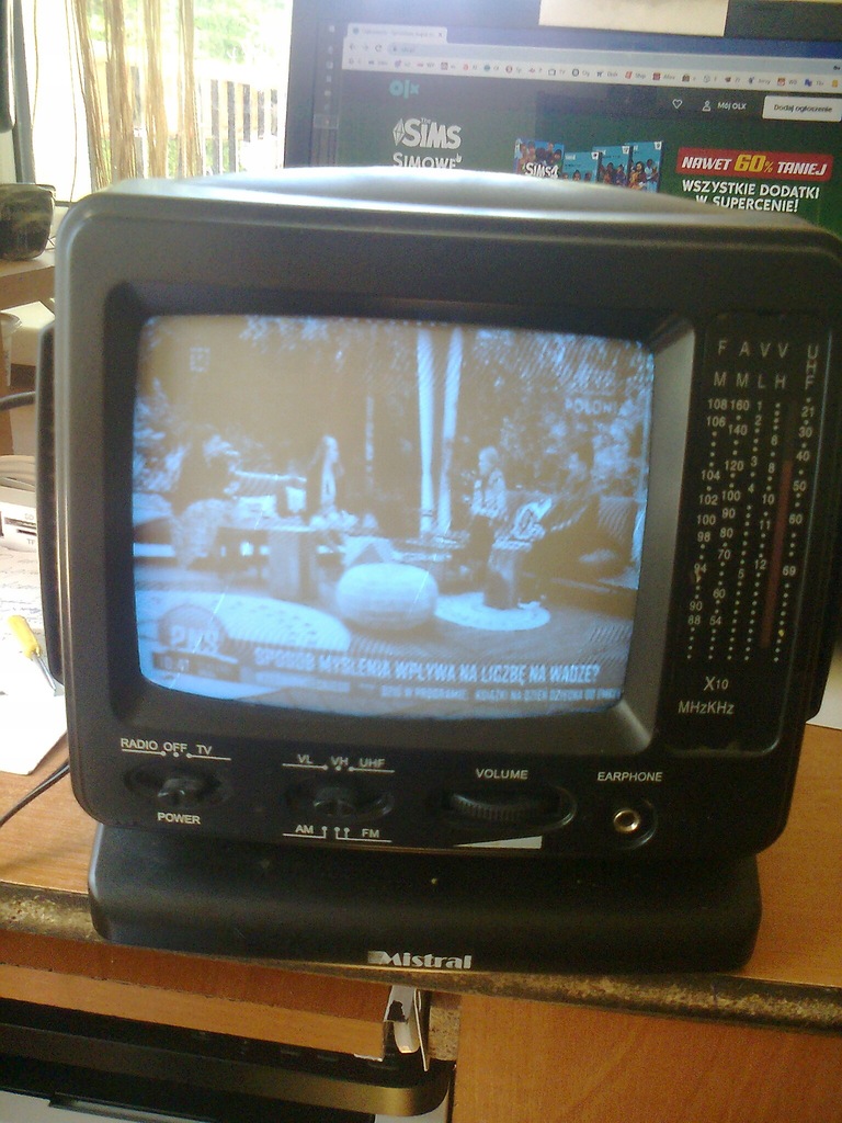 telewizor; MISTRAL 5,5" czarno-biały z radiem