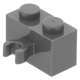 LEGO BRICK Z ZACZEPEM 1x2 C. SZARY DBG 30237b