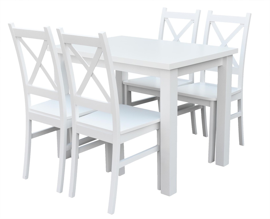 Купить Белый стол с 4 стульями для кухни-столовой Z057: отзывы, фото, характеристики в интерне-магазине Aredi.ru