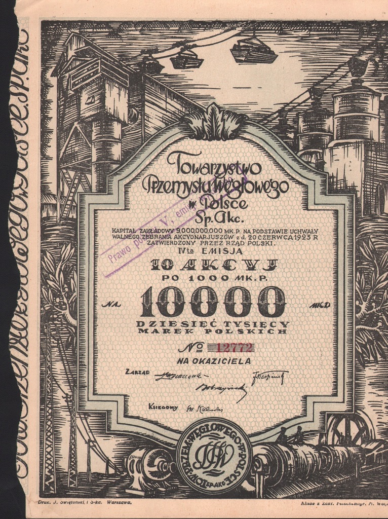 Towarzystwo Przemysłu Węglowego 10.000 mkp em.IV