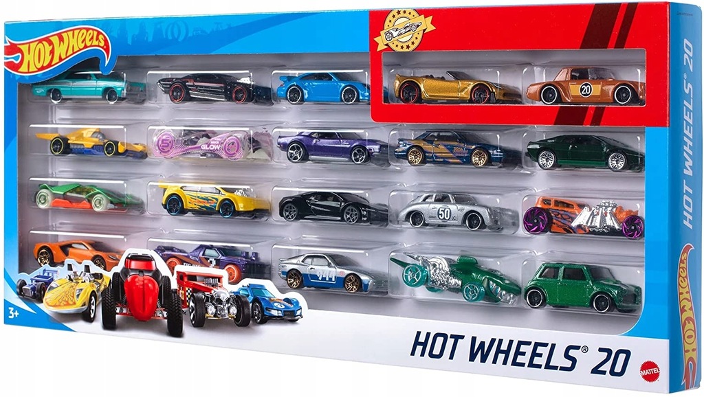 HOT WHEELS ZESTAW 20 SAMOCHODÓW H7045 RESORAKI 11293900311