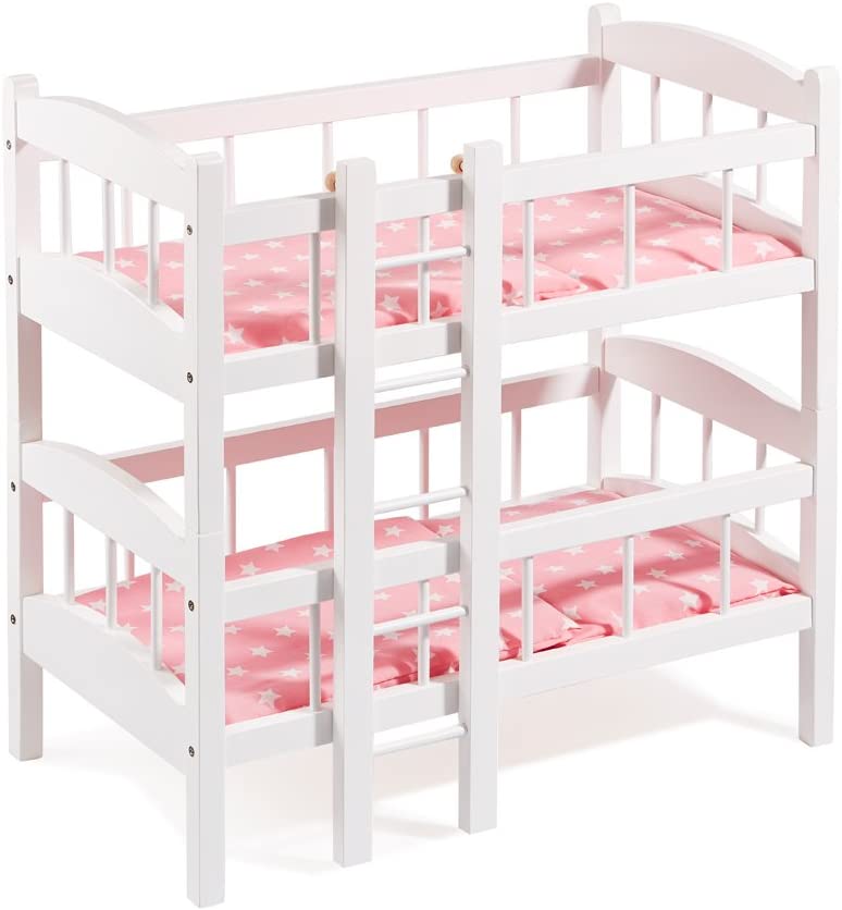 Łóżeczko łóżko piętrowe dla lalek drewniane
