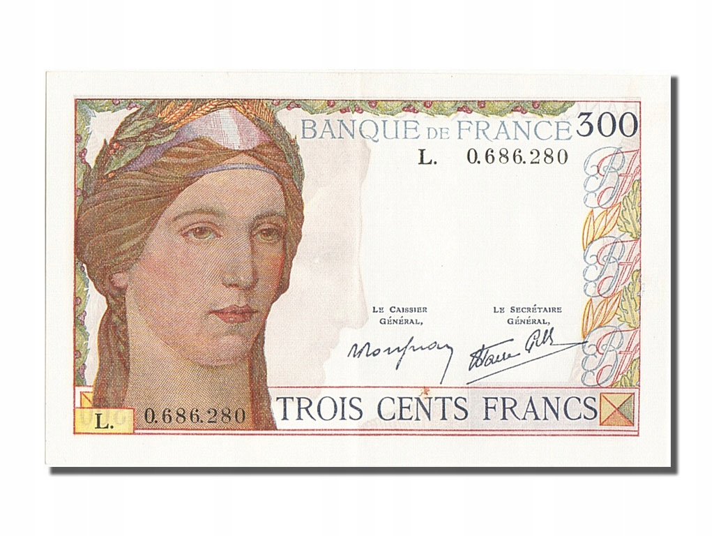 Banknot, Francja, 300 Francs, Serveau, 1938, UNC(6