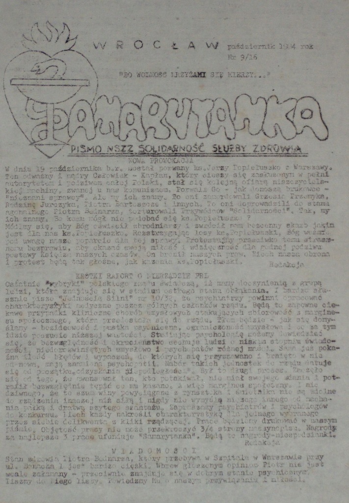 SAMARYTANKA nr 9/16, 'S' Służby Zdrowia Wrocław'84