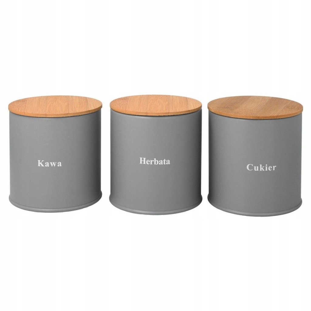 ZESTAW 3 POJEMNIKÓW KAWA HERBATA CUKIER BRUNBESTE