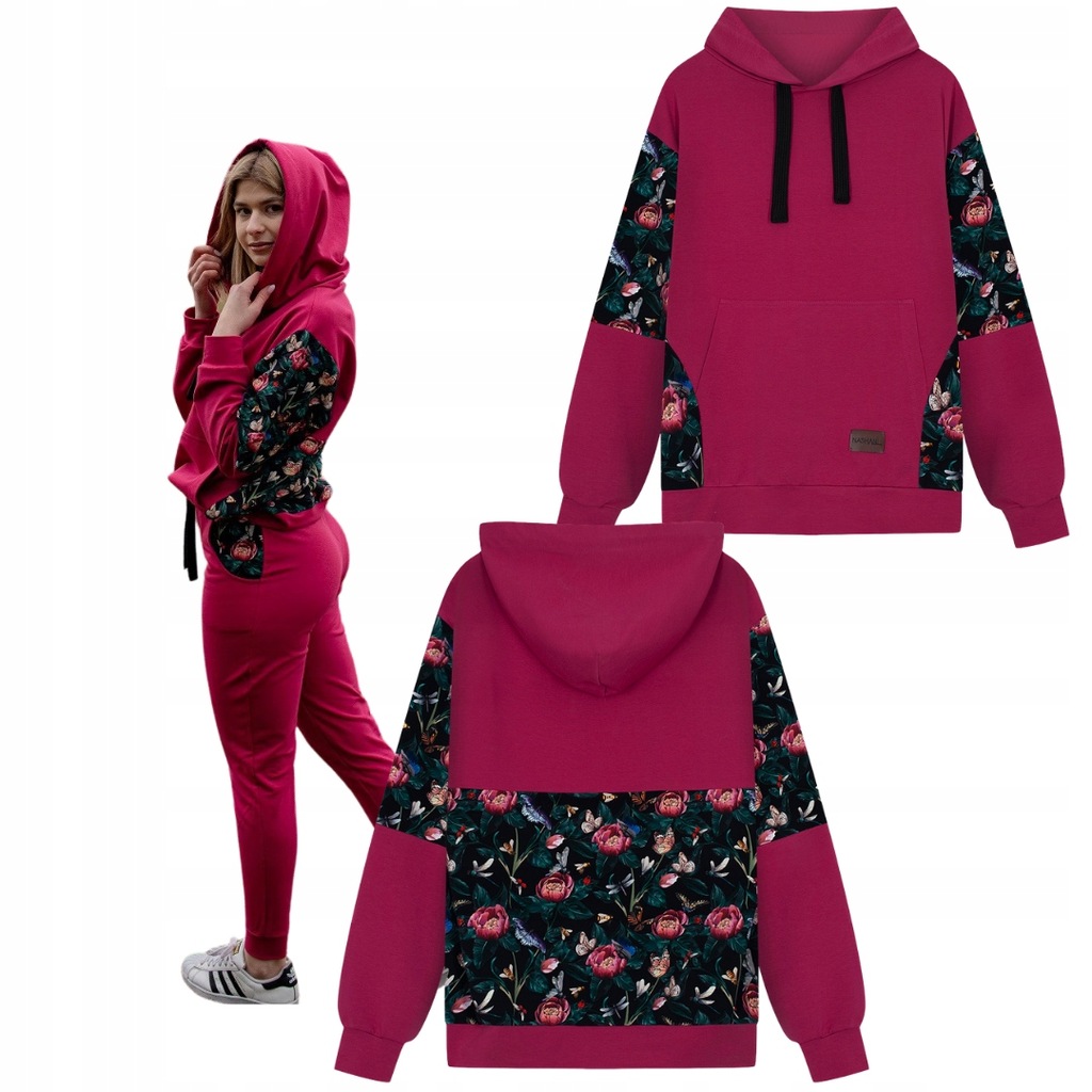 Bluza damska z kapturem wygodna bawełniana S
