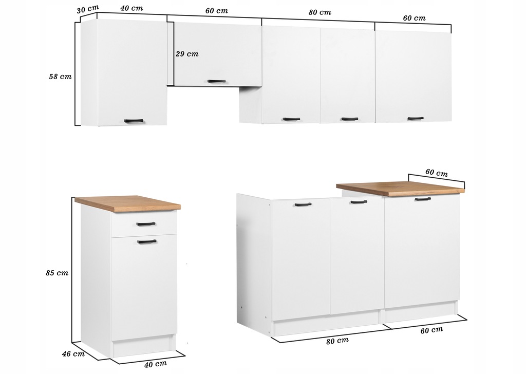 Купить АГАТА Комплект кухонной мебели 2,4 м со столешницей БЕЛЫЙ: отзывы, фото, характеристики в интерне-магазине Aredi.ru