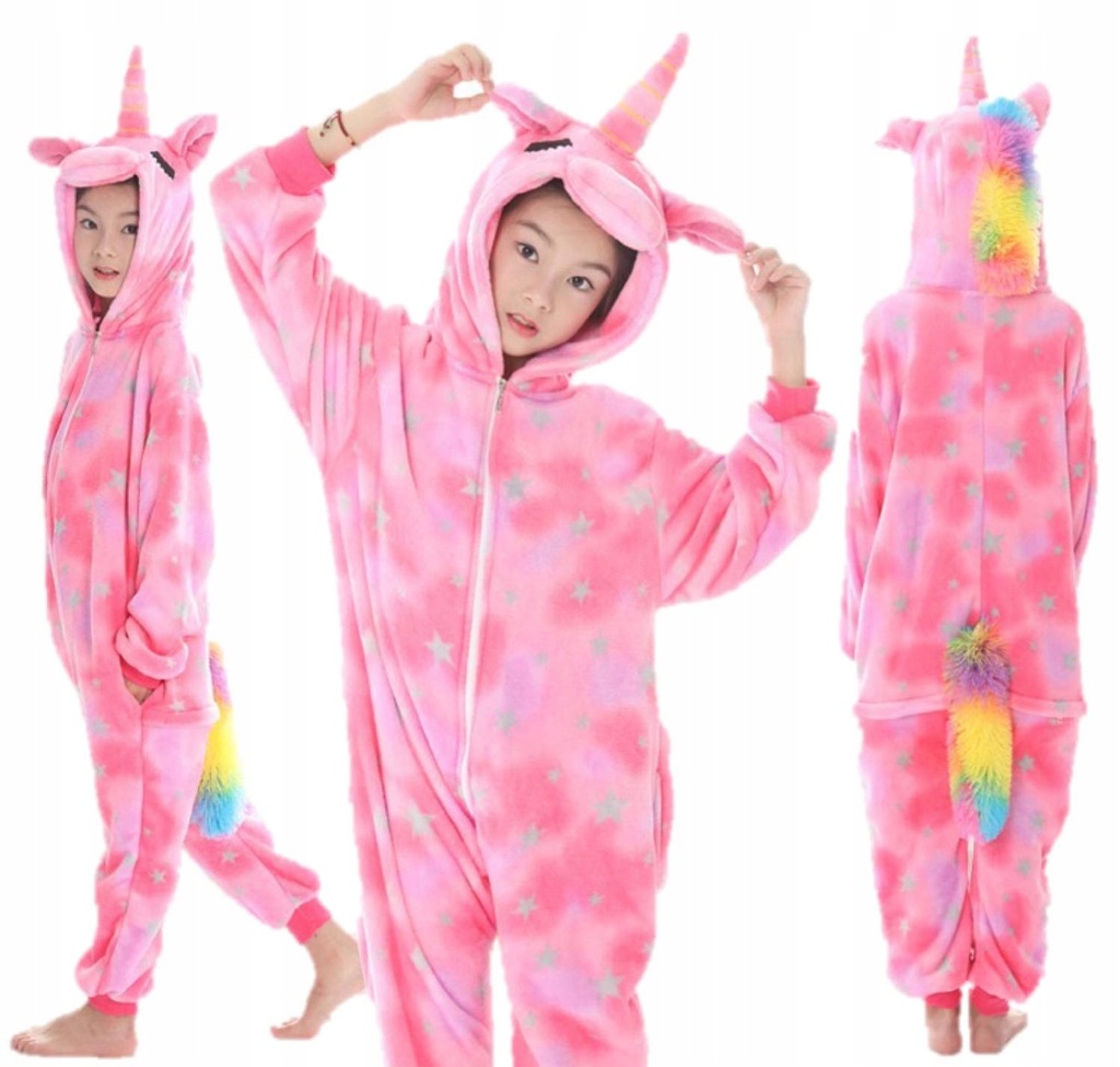 PIŻAMA KIGURUMI JEDNOROŻEC DLA DZIECI 120 CM ZAMEK