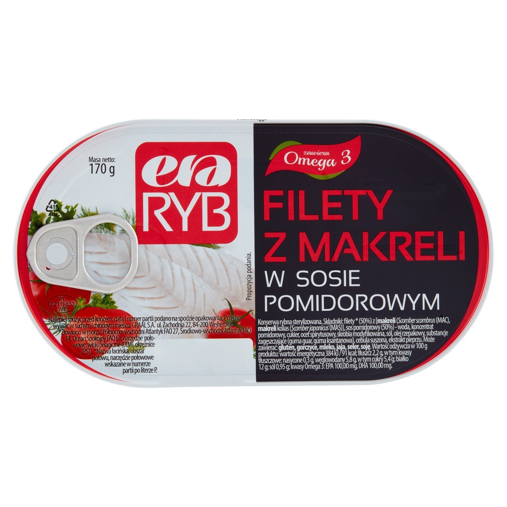Era Ryb Filety z Makreli w Pomidorach 170g