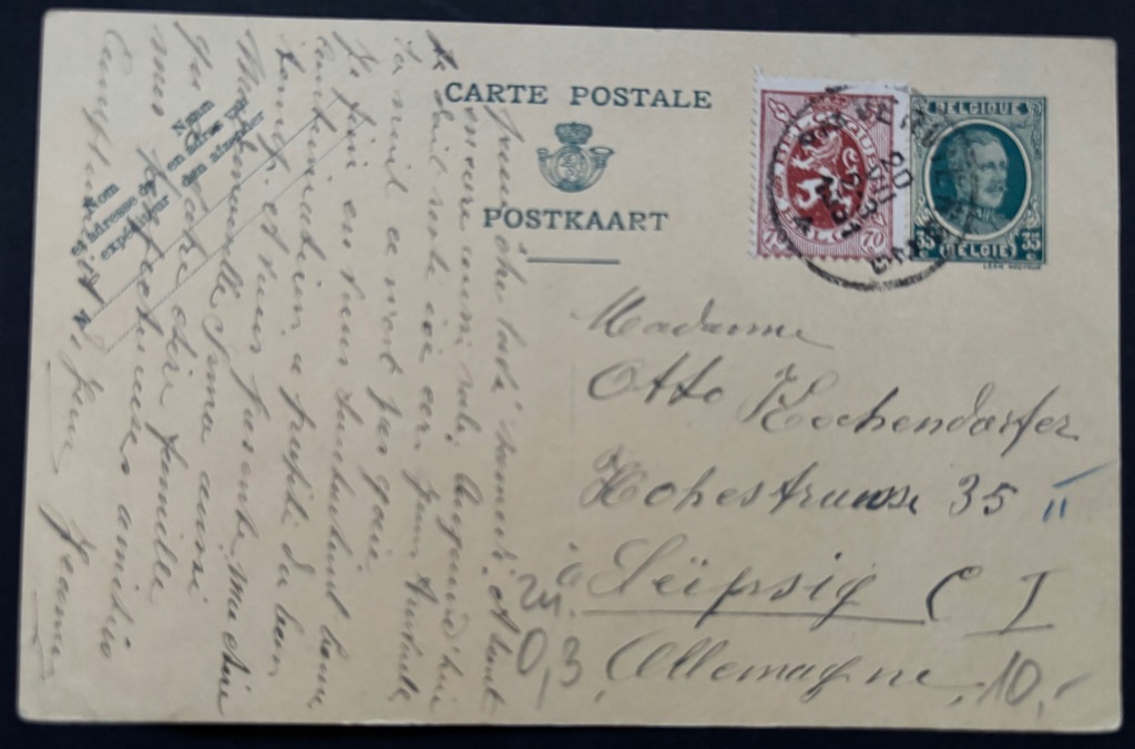 BELGIA, 1931 ROK - KARTKA POCZTOWA