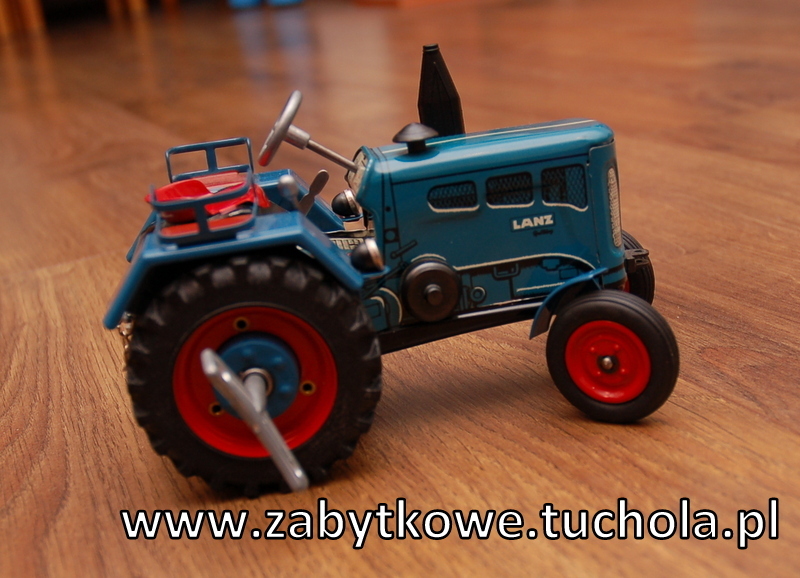 Retro traktor LANZ metalowy nakręcany extrajakość