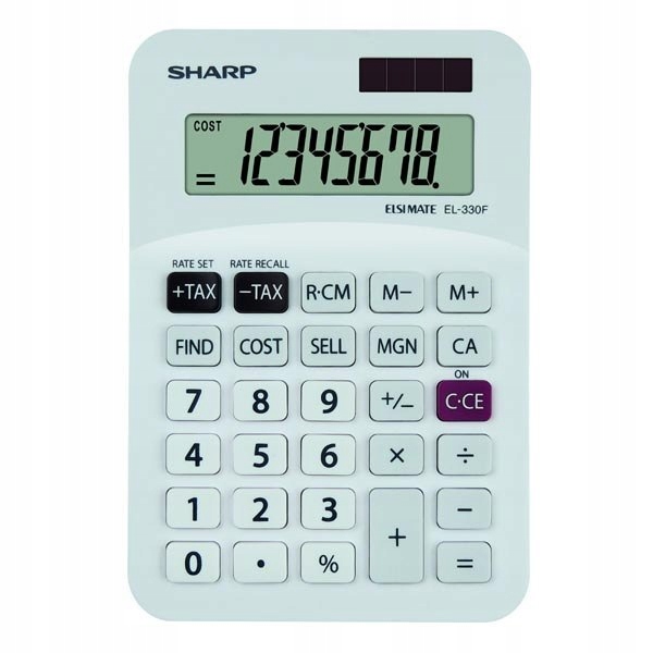 Sharp Kalkulator EL-330FB, biała, biurkowy, 8 miej