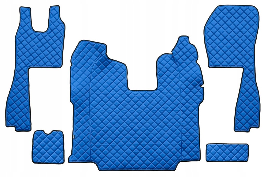 F-CORE Dywaniki podłogowe EKO-Skóra pikowana (5 szt.) Niebieski na całą pod