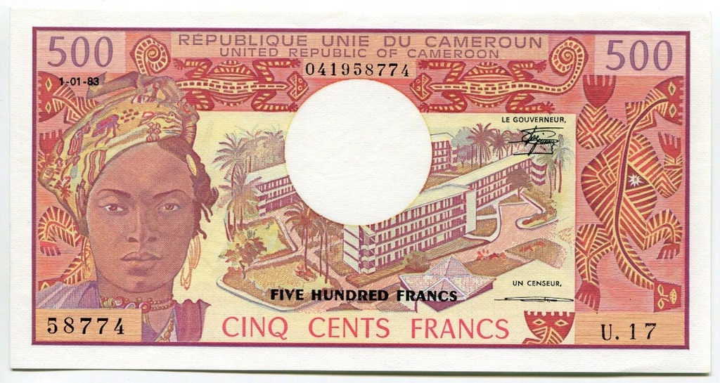 KAMERUN C.A.S. 500 FRANCS 1983 UNC