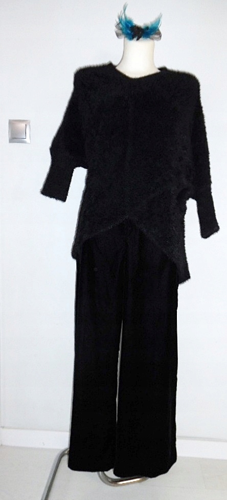 Zestaw: czarne spodnie ZARA i sweter alpaka L 40