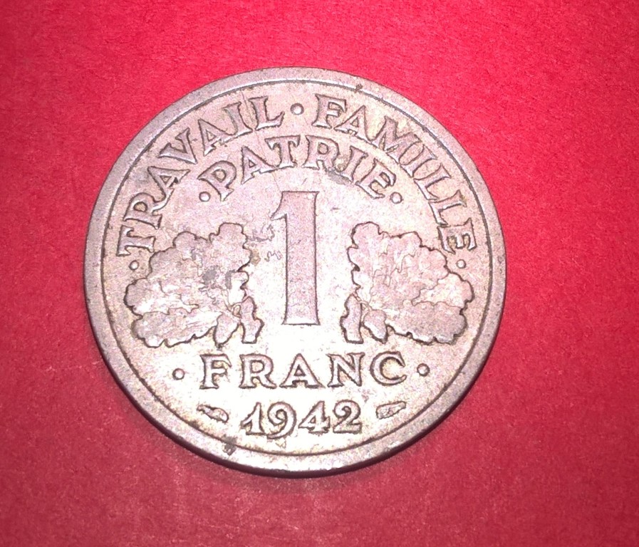 Francja - moneta 1 frank 1942 rok