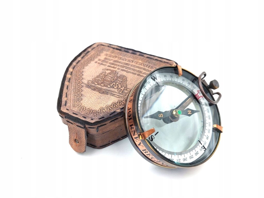 Kompas magnetyczny map reader w skórzanym etui