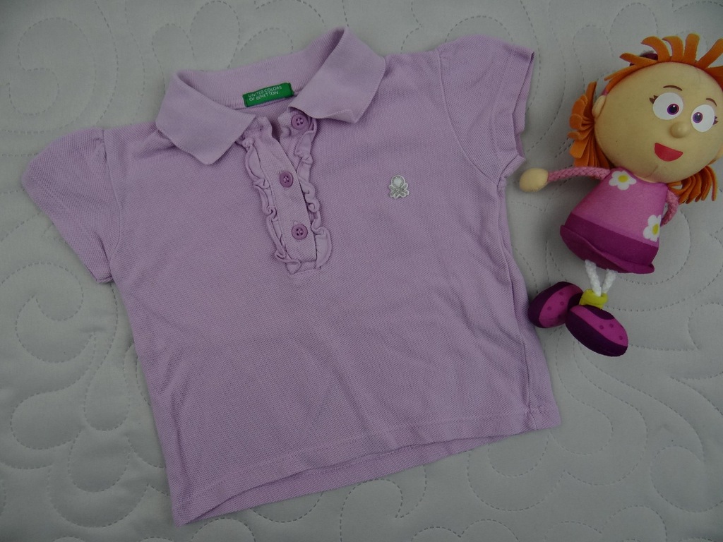 BENETTON koszulka POLO falbanki 3/6/9M 68/74cm 2N